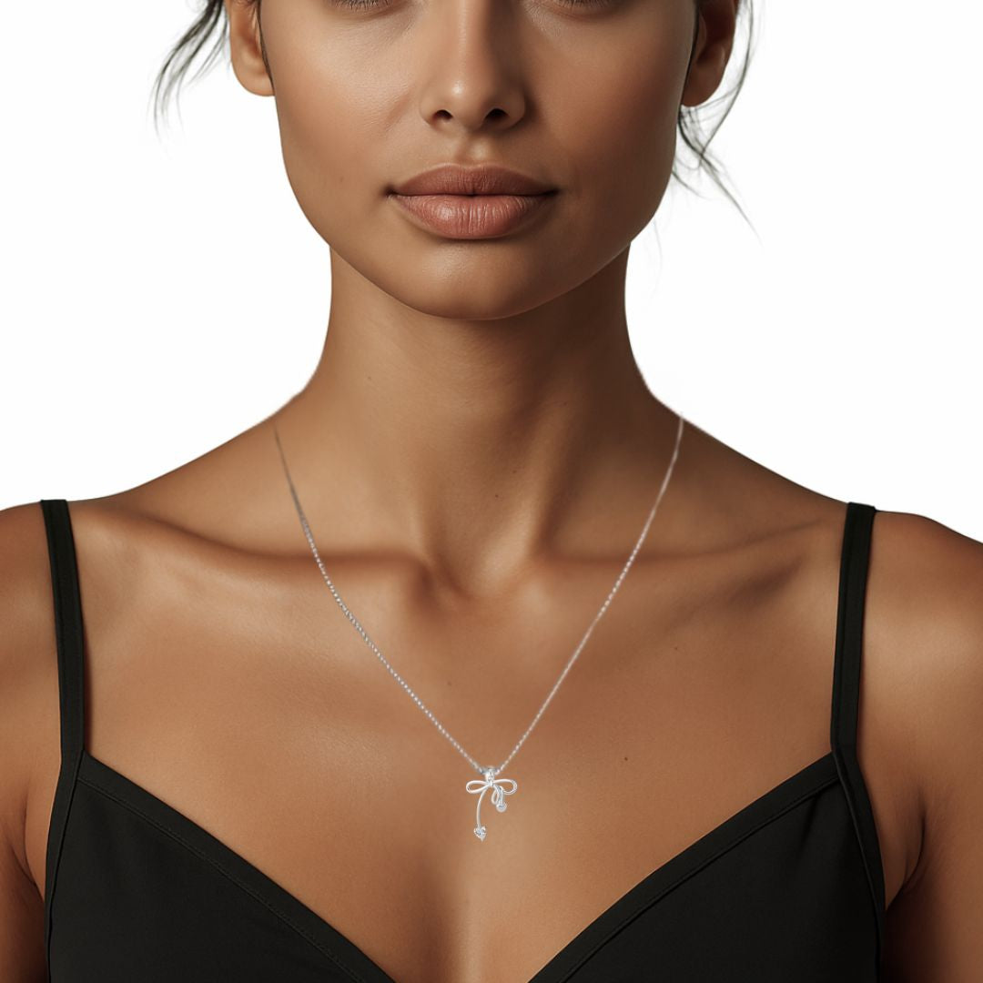 Bridget Bow Necklace in Sterling Silver
