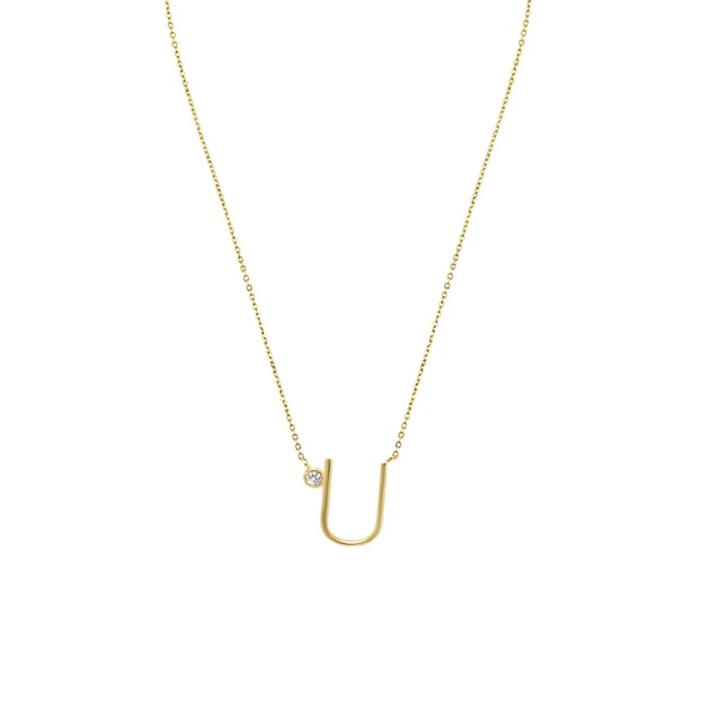 Anthropology Dainty Heart Initial Necklace