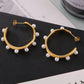 Elle pearl hoop earrings in gold