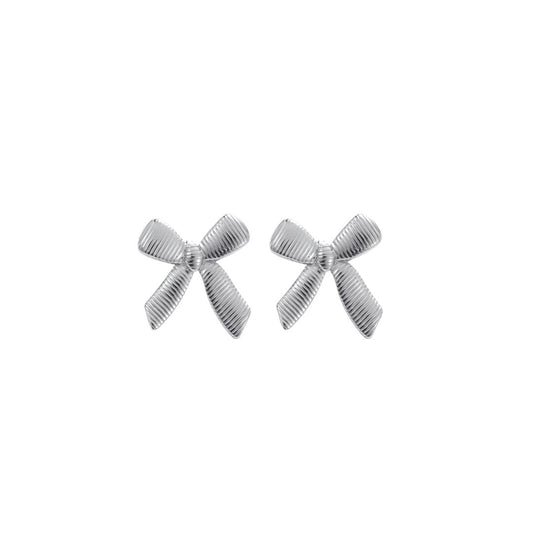 Amy silver bow stud earrings