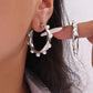 Elle pearl hoops earrings in silver