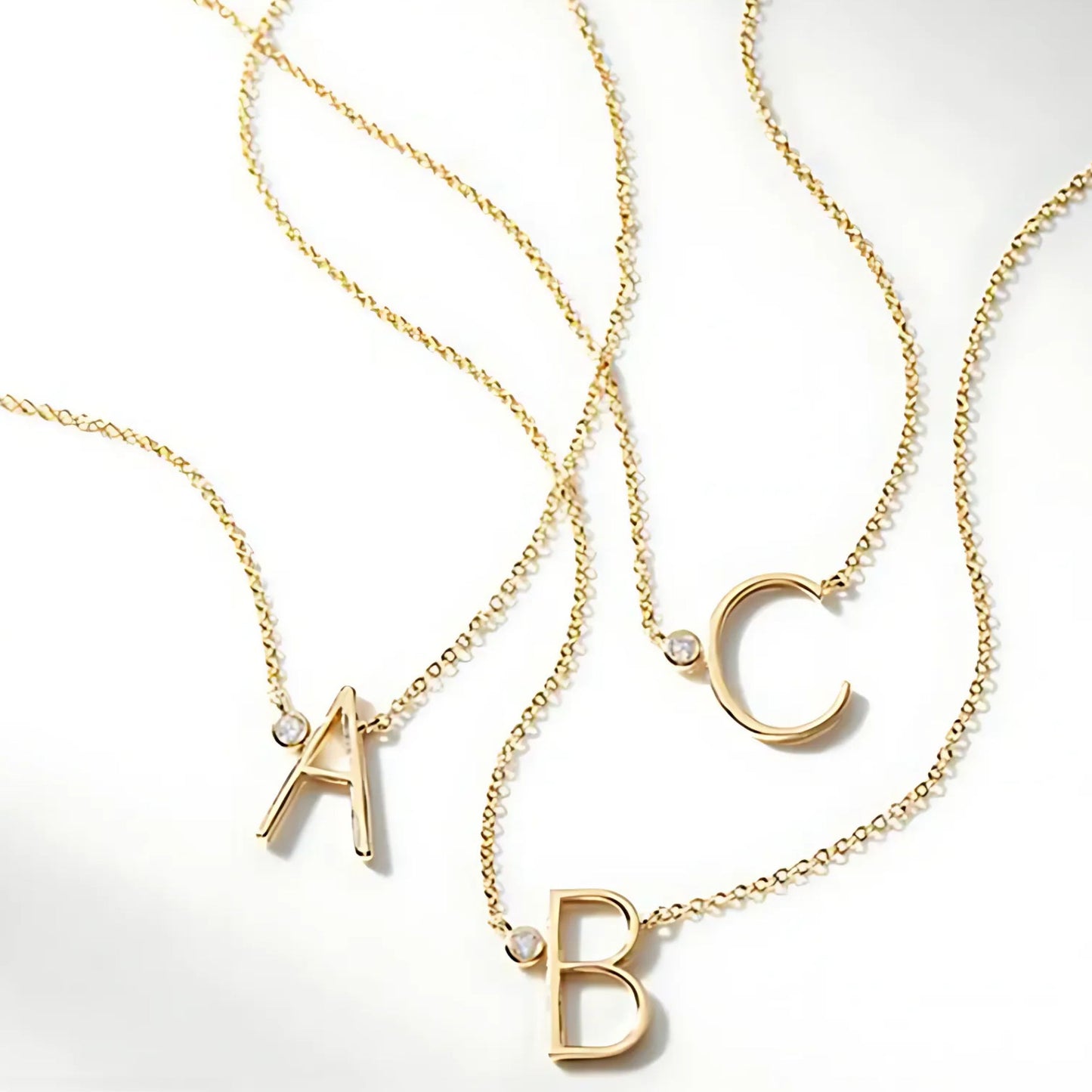 Anthropology Dainty Heart Initial Necklace