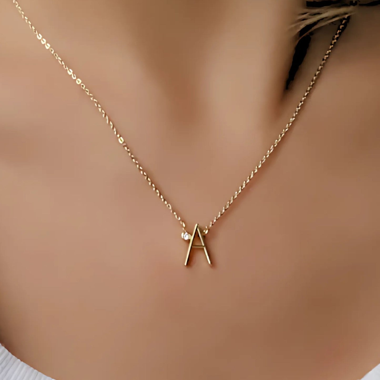 Anthropology Dainty Heart Initial Necklace