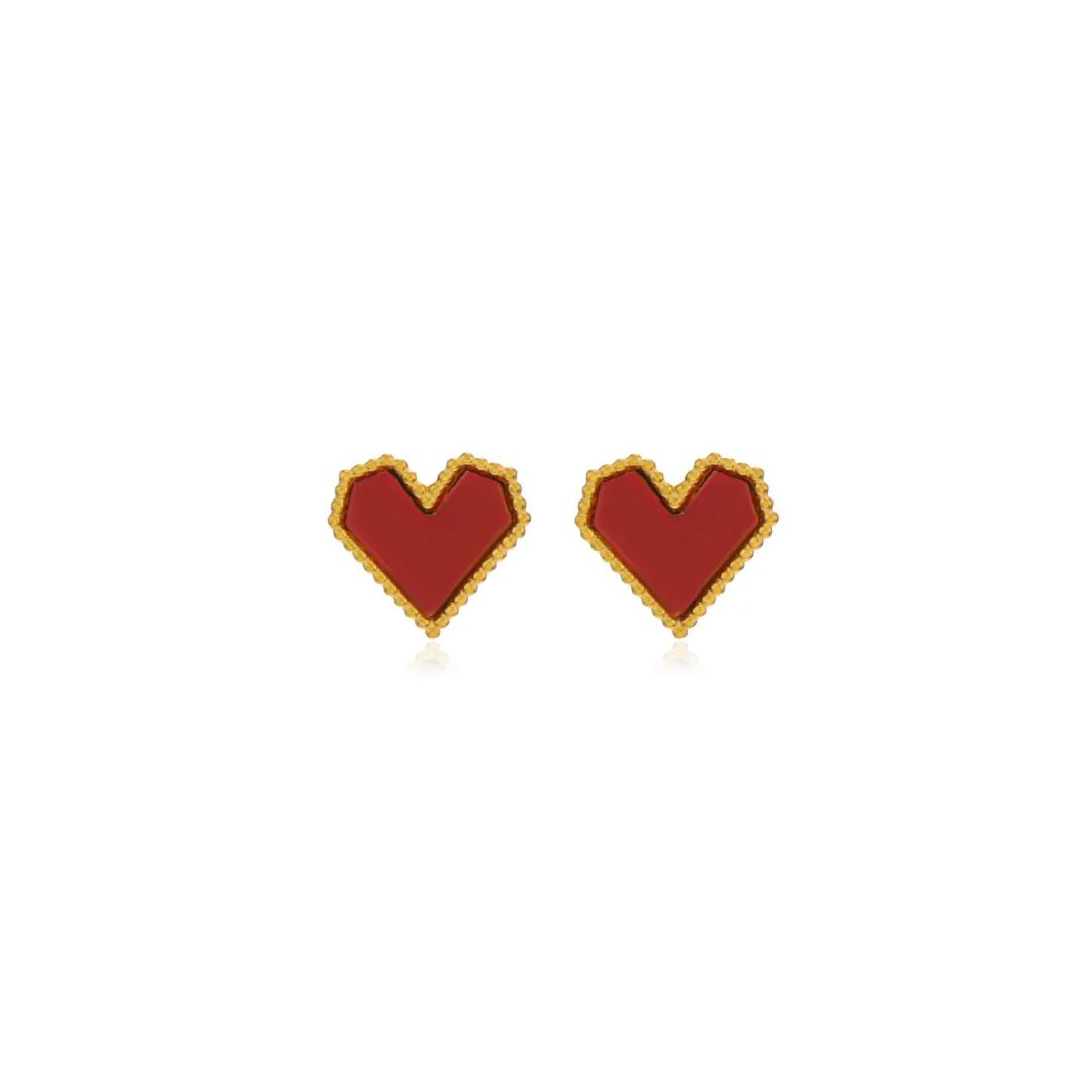 Rue red heart earrings