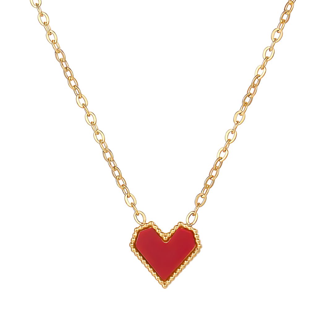 Rue red heart necklace