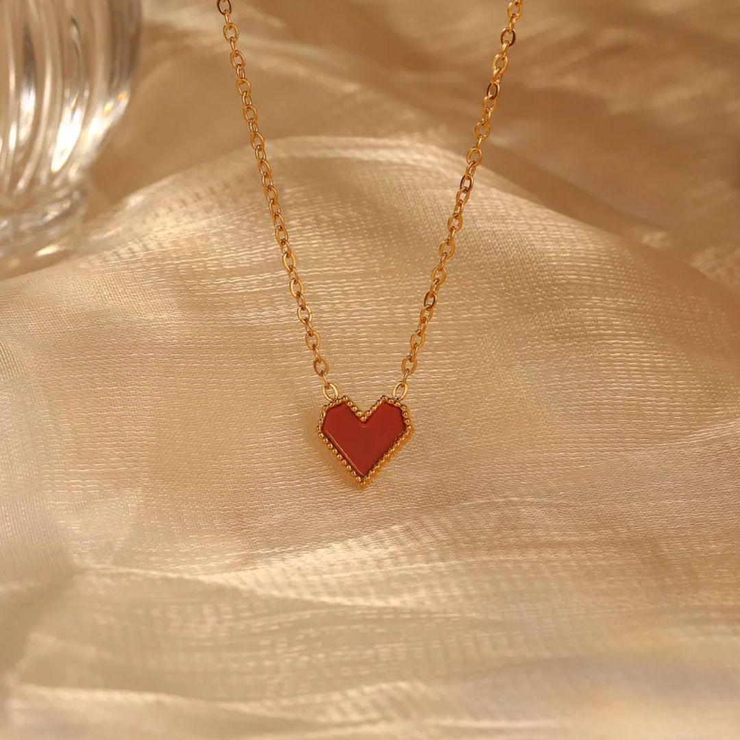 Rue red heart necklace