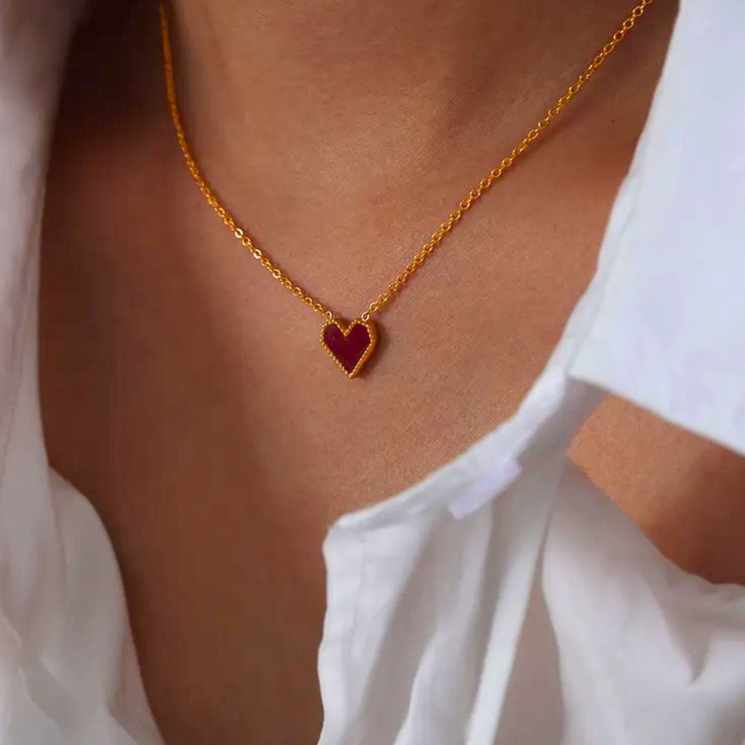 Rue red heart necklace