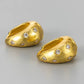 Zeta Brushed Hoop Earrings in Gold