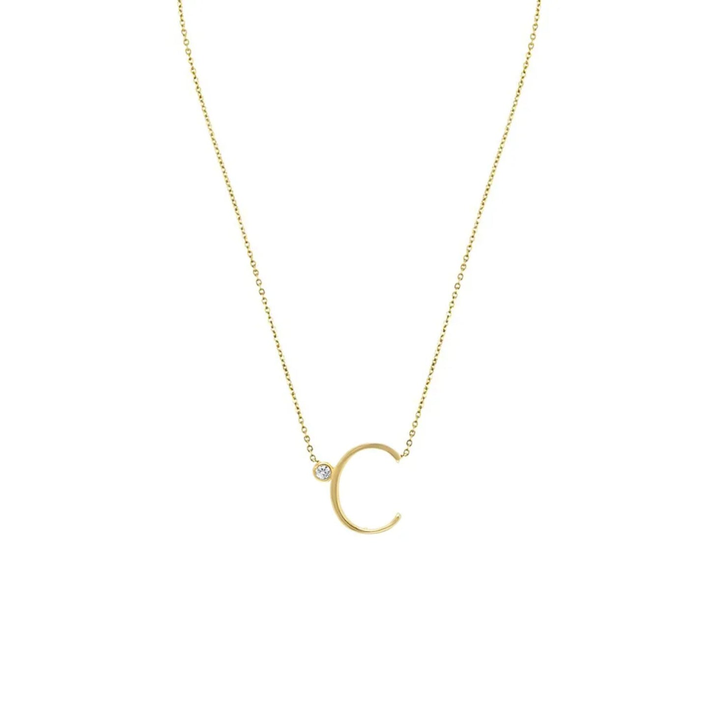 Anthropology Dainty Heart Initial Necklace