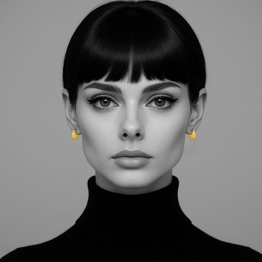 Zeta Brushed Hoop Earrings in Gold