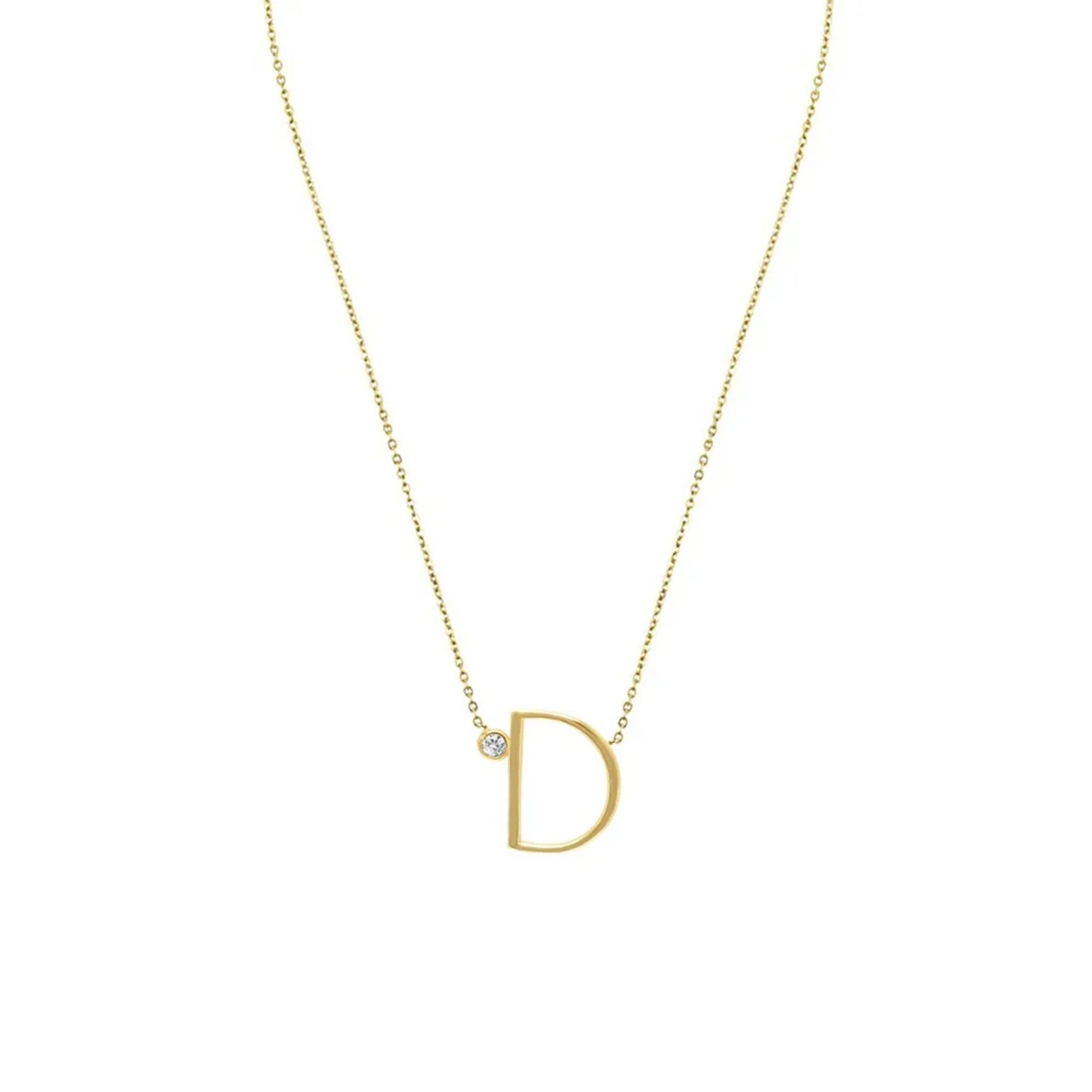 Anthropology Dainty Heart Initial Necklace