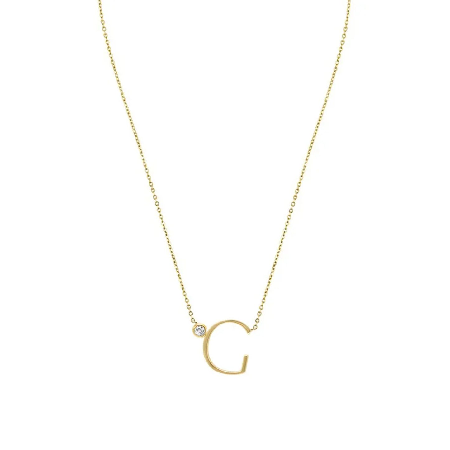 Anthropology Dainty Heart Initial Necklace