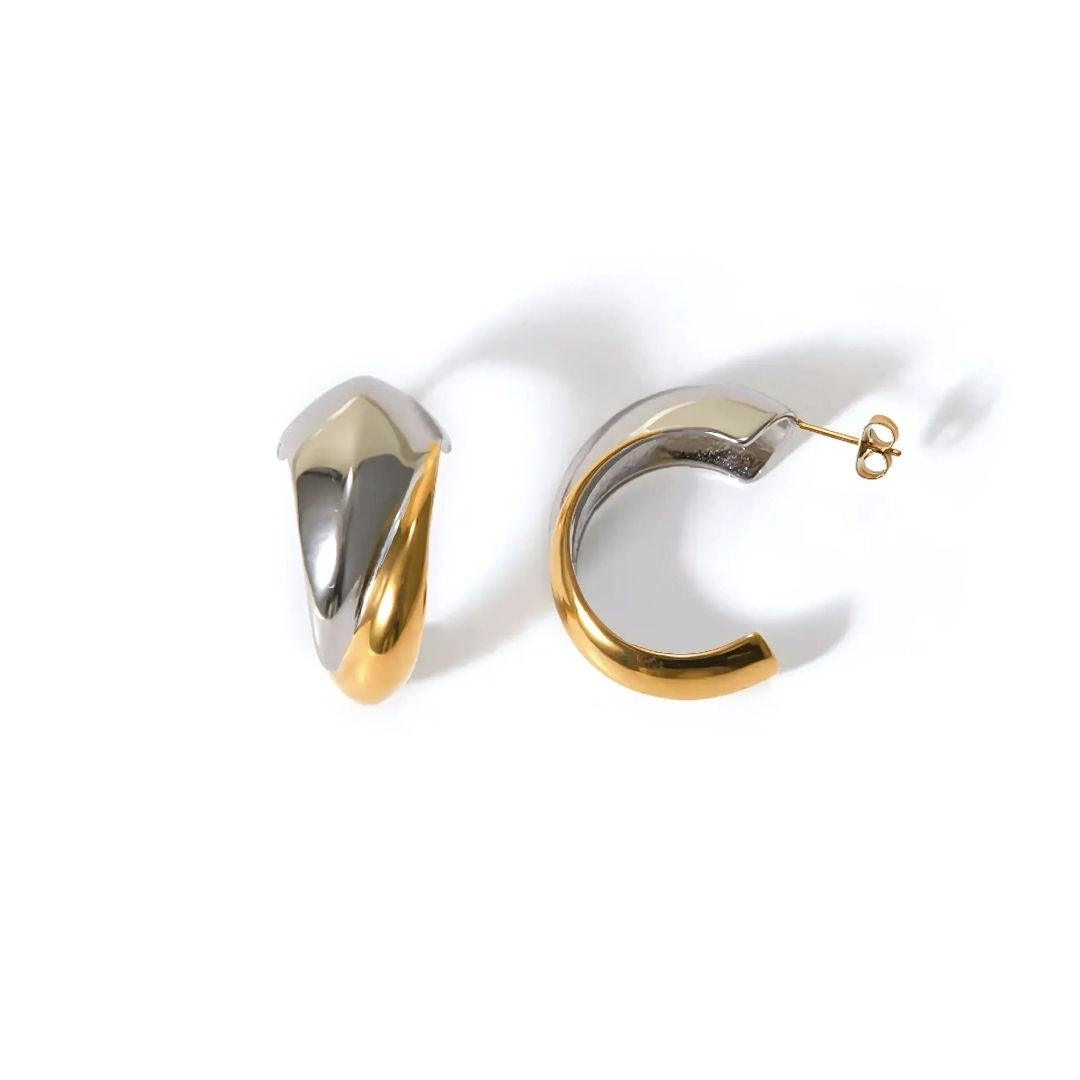 Aria mixed metal hoops