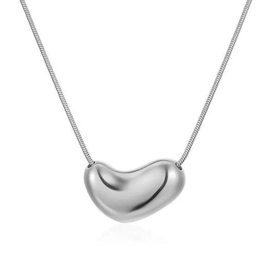 Ava chunky heart necklace in silver