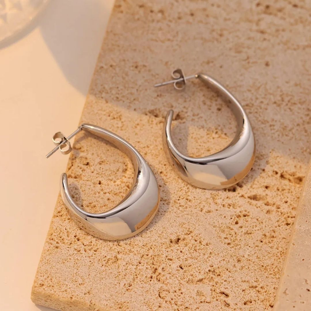 Avery hoops in white gold