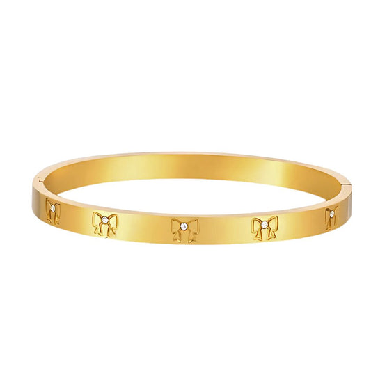 Chloe Bow Bracelet in Gold