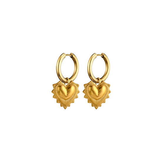 Dita Heart Earrings in Gold