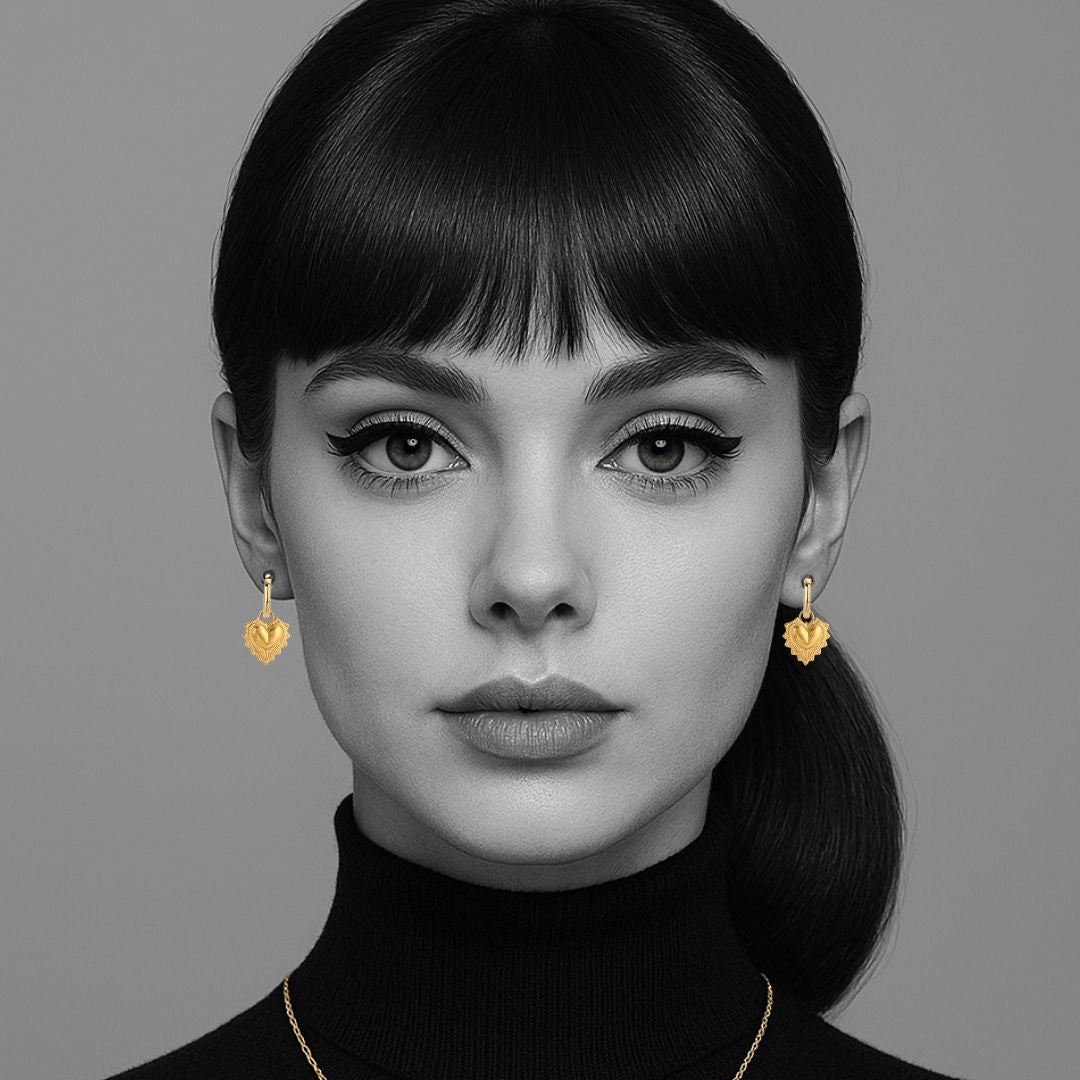 Dita Heart Earrings in Silver