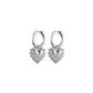 Dita Heart Earrings in Silver