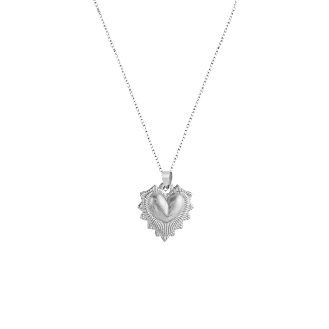 Dita Heart Necklace in Silver
