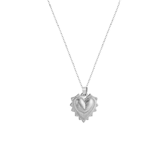 Dita Heart Necklace in Silver