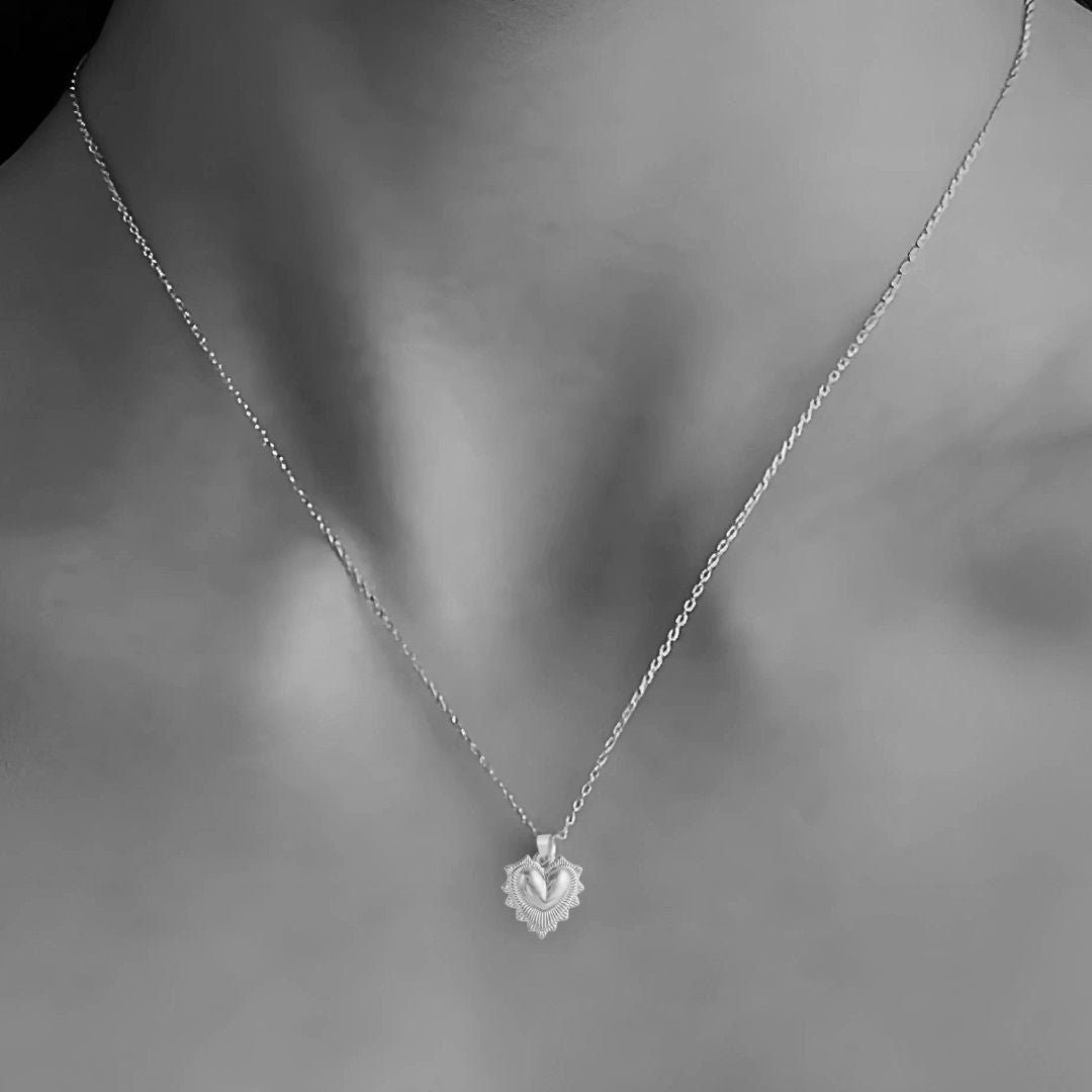 Dita Heart Necklace in Silver