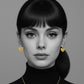 The Farrah Heart Earrings in Gold and White