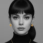 The Farrah Heart Earrings in Gold and Red