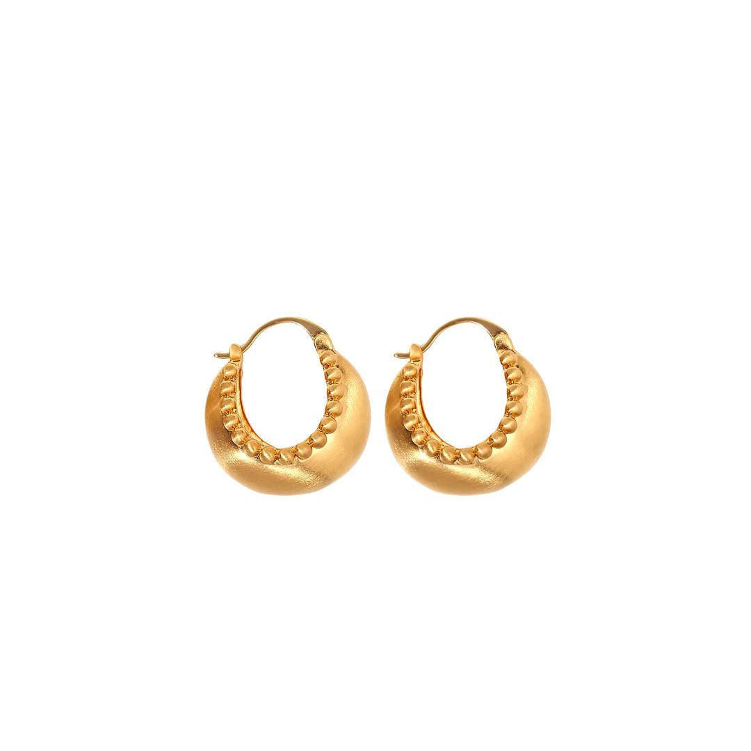 Gracie Matte Gold Hoop Earrings