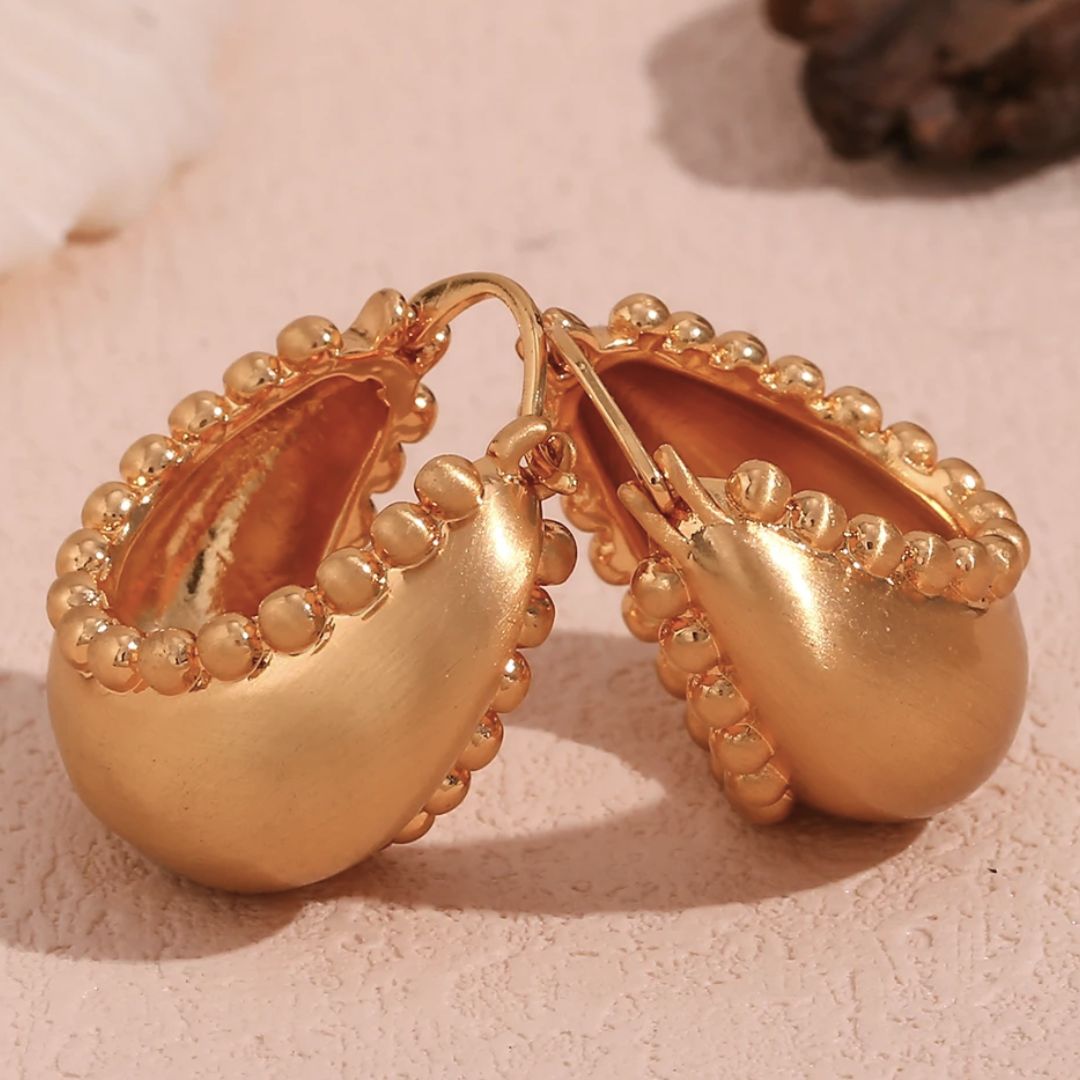 Gracie Matte Gold Hoop Earrings