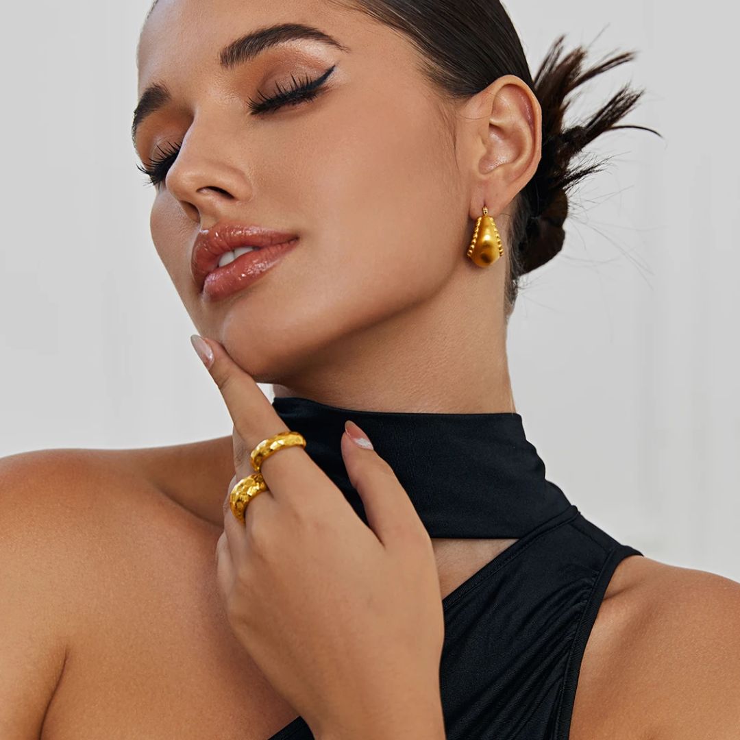 Gracie Matte Gold Hoop Earrings