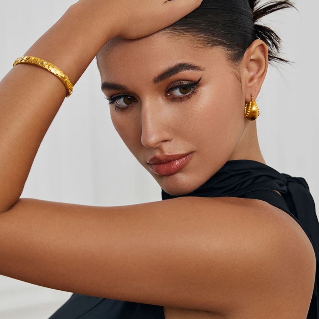 Gracie Matte Gold Hoop Earrings