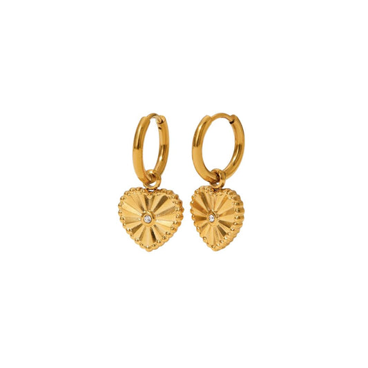Havana Heart Earrings in Gold