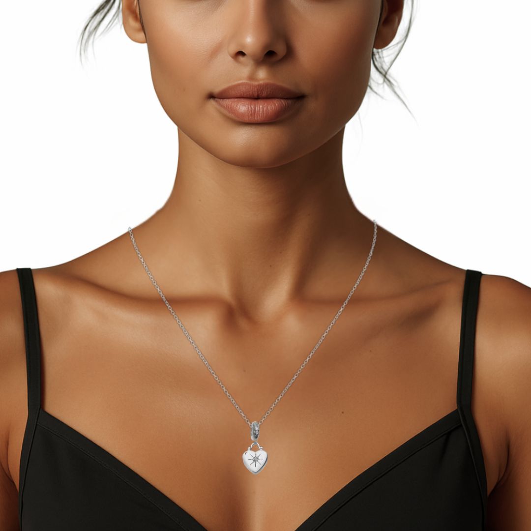 Honey Silver Heart Locket