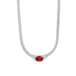 Lauren necklace in silver and red