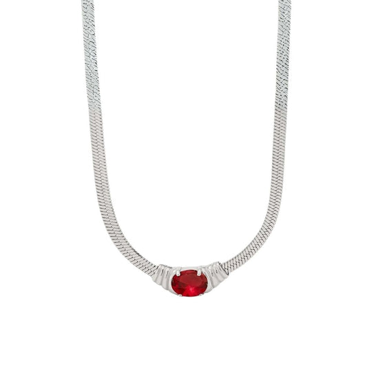 Lauren necklace in silver and red