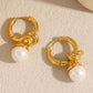 Marlowe Pearl Twist Earrings in Gold