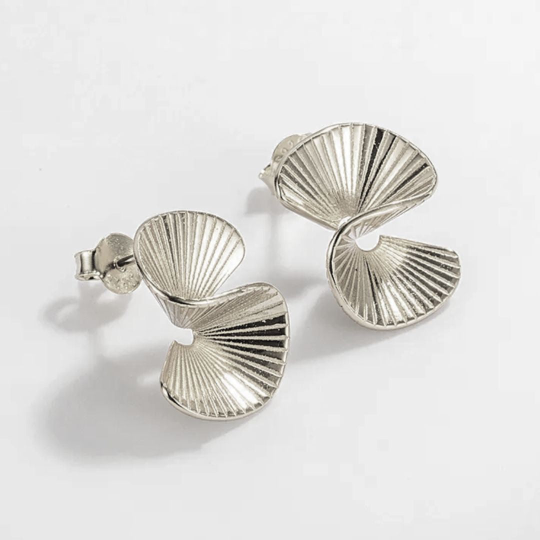 Odette Fan Earrings in Silver