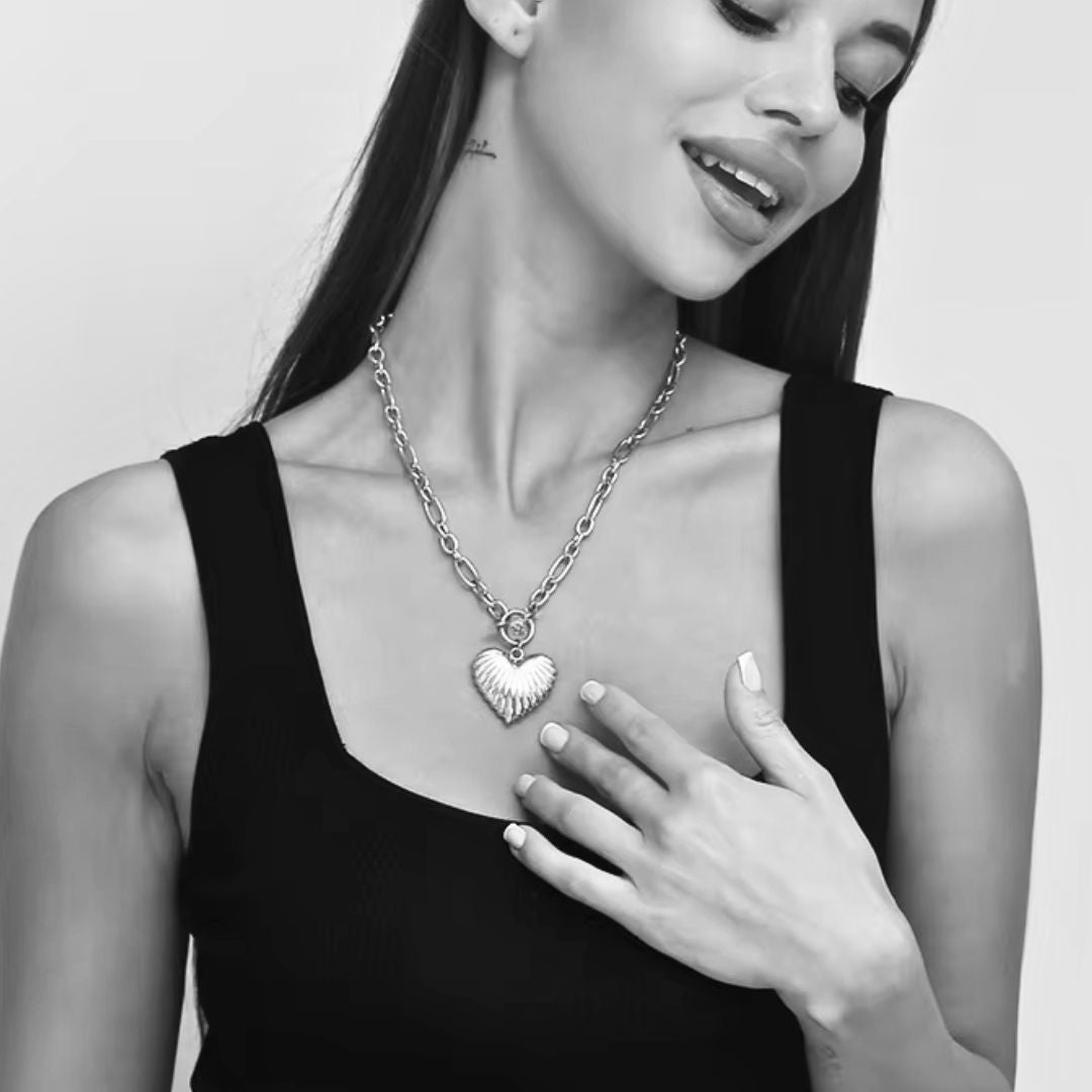 Peta Silver Heart Necklace