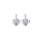 Puffy Heart Earrings in Silver