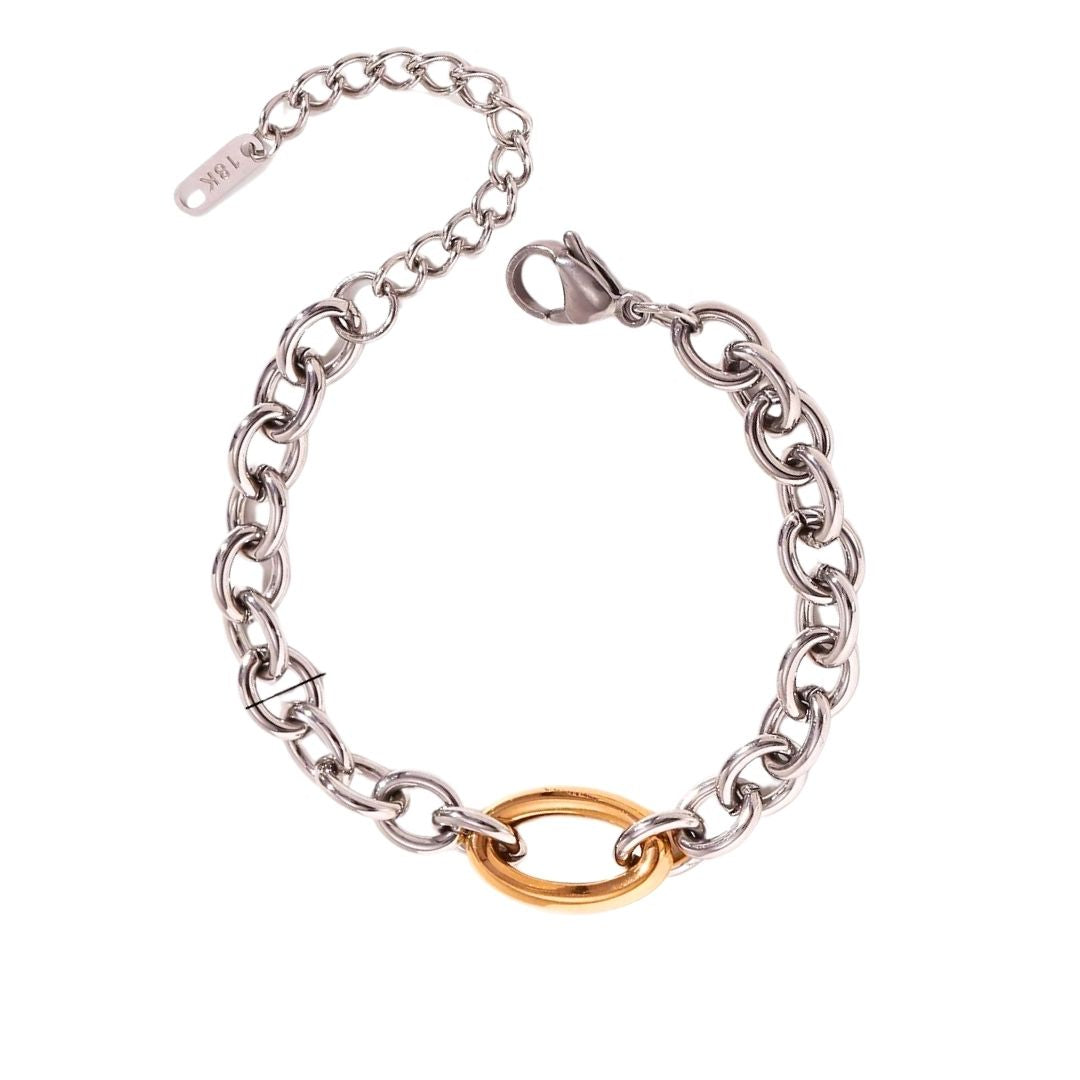 Riley gold and silver carabiner bracelet