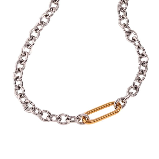 Riley gold and silver carabiner necklace