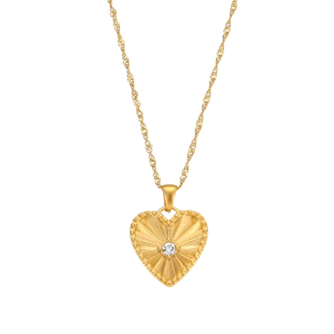 Romy Dainty Heart Necklace in Gold