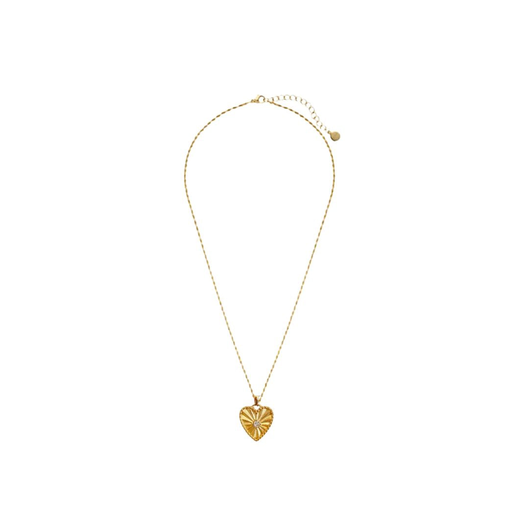 Romy Dainty Heart Necklace in Gold