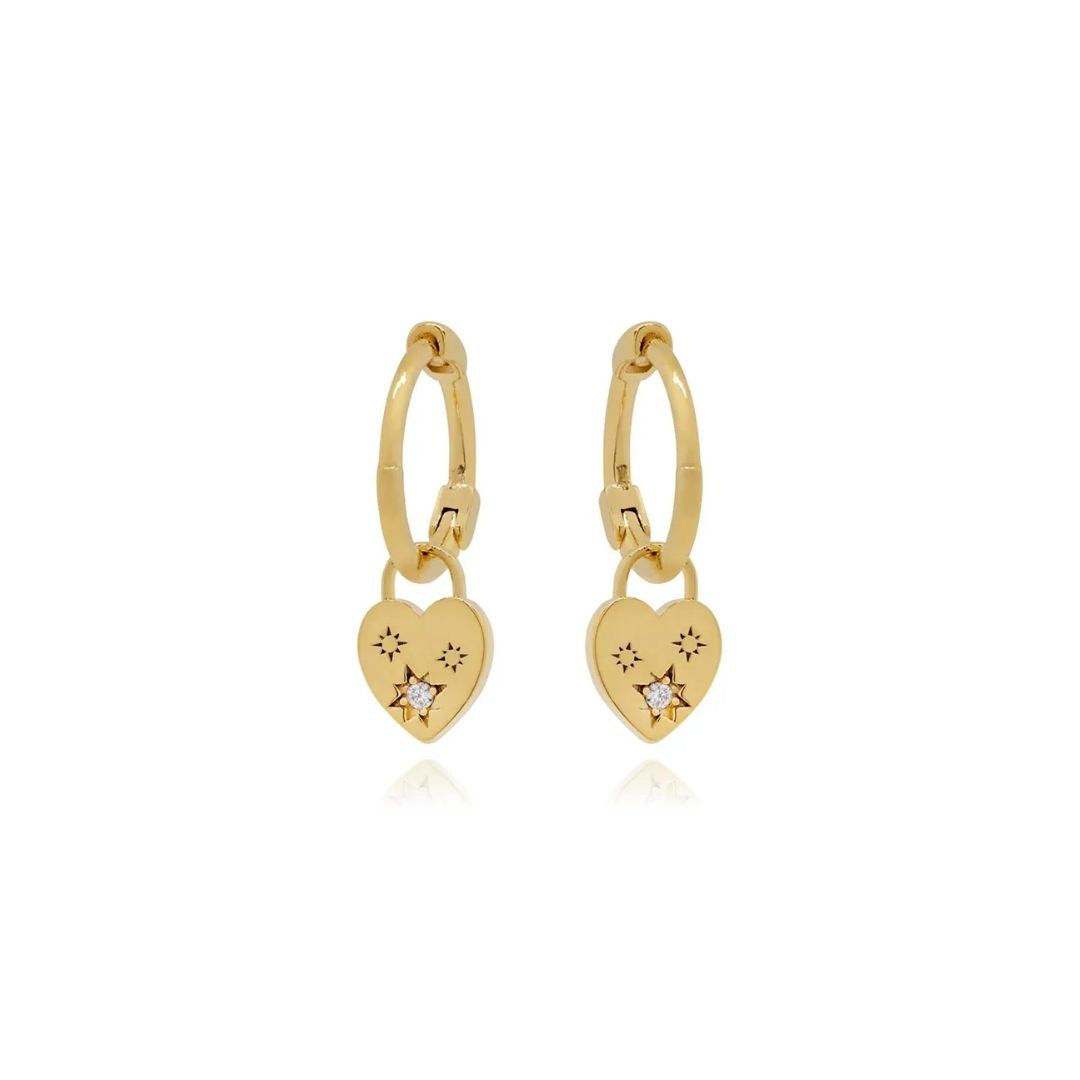 Yasmin Heart Earrings in Gold